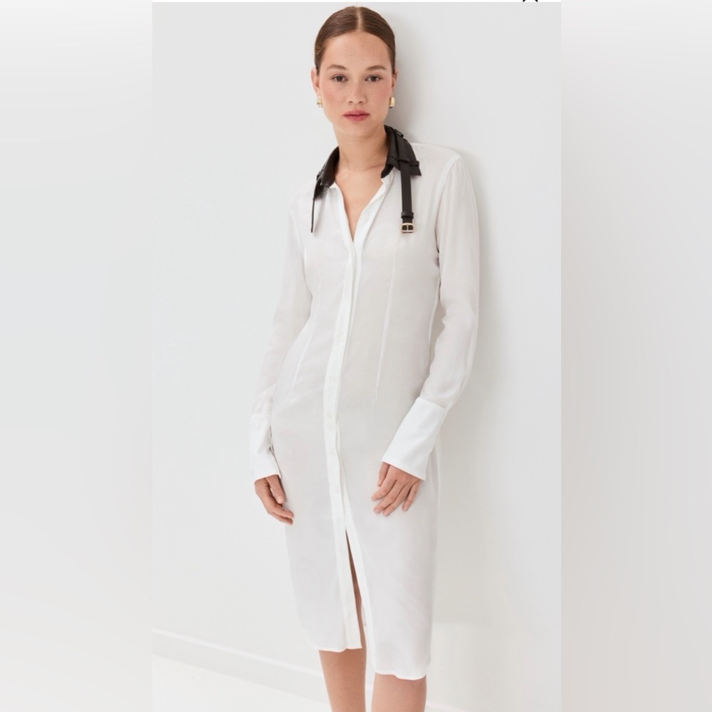 COPERNI leather collar belt Button-Down Dress